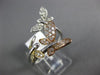 ESTATE LARGE .53CT DIAMOND 14KT WHITE YELLOW & ROSE GOLD 3D BUTTERFLY LOVE RING