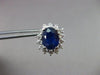 ESTATE 3.19CT DIAMOND & AAA SAPPHIRE 14KT WHITE GOLD DIANA CLUSTER EARRING #1124