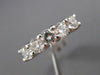 ESTATE 1.22CT DIAMOND 14KT WHITE GOLD 3D CLASSIC 5 STONE ANNIVERSARY RING #15212