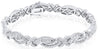 LARGE 6.93CT ROUND & BAGUETTE DIAMOND 18K WHITE GOLD 3D INFINITY X LOVE BRACELET