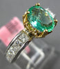 ESTATE 2.50CT DIAMOND & AAA EMERALD 18KT 2 TONE GOLD OVAL ROYAL ENGAGEMENT RING