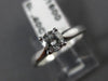 ESTATE .40CT DIAMOND 14KT WHITE GOLD 3D ROUND SOLITAIRE ENGAGEMENT RING #22332