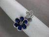 ESTATE 1.48CT DIAMOND & AAA SAPPHIRE 18KT WHITE GOLD 3D DOUBLE FLOWER LOVE RING