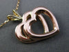 ESTATE 14KT YELLOW & ROSE GOLD CLASSIC DOUBLE HEART LOVE FLOATING PENDANT #25603