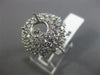 ESTATE LARGE 1.44CT DIAMOND 14KT WHITE GOLD 3D FLOWER SEMI MOUNT ENGAGEMENT RING