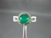 ESTATE 1.73CT DIAMOND & AAA CABOCHON GREEN AGATE 14KT WHITE GOLD ENGAGEMENT RING
