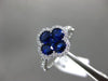 ESTATE 1.69CT DIAMOND & AAA SAPPHIRE 18K WHITE GOLD 3D 4 LEAF CLOVER FLOWER RING
