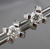 ESTATE LARGE 1.10CT DIAMOND 18KT WHITE GOLD 3D ETOILE FLOWER STUD EARRINGS #6409