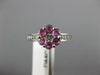 ESTATE .84CT DIAMOND & AAA PINK SAPPHIRE 14K WHITE GOLD FLOWER CLUSTER LOVE RING