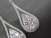 ESTATE LARGE 2.60CT DIAMOND 18KT WHITE GOLD 3D HALO PEAR DROP HANGING EARRINGS