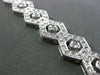 ESTATE LONG 3.34CT DIAMOND 14KT WHITE GOLD 3D MILGRAIN HEXAGON TENNIS BRACELET