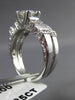 ESTATE 1.68CT DIAMOND 18KT WHITE GOLD CLASSIC WEDDING ENGAGEMENT RING SET #14401