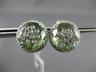 ESTATE EXTRA LARGE 19.30CT DIAMOND & AAA GREEN AMETHYST 18K WHITE GOLD EARRINGS