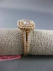 ESTATE LARGE GIA 1.13CT DIAMOND 18KT ROSE GOLD HALO SPLIT SHANK ENGAGEMENT RING