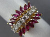 ESTATE 1.45CT ROUND MARQUISE DIAMOND & RUBY 14KT TWO TONE 3D GOLD BALLERINA RING