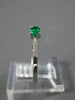 ESTATE .28CT DIAMOND & AAA EMERALD 14KT WHITE GOLD ROUND & OVAL CLASSIC FUN RING