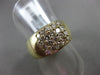 ESTATE WIDE .92CT DIAMOND 14KT YELLOW GOLD 3D SQUARE MULTI ROW FUN RING