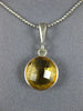 ESTATE 4.0CT AAA CITRINE 14KT WHITE GOLD EXTRA FACET ROUND CLASSIC BEZEL PENDANT