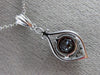 LARGE 1.98CT DIAMOND & AAA GARNET 14KT WHITE GOLD 3D TEAR DROP FILIGREE PENDANT