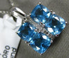 ESTATE LARGE 2.95CT DIAMOND & AAA BLUE TOPAZ 18KT WHITE GOLD 3D FILIGREE PENDANT