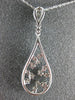 ESTATE .55CT DIAMOND 14K WHITE GOLD 3D CLASSIC FLOWER TEAR DROP FILIGREE PENDANT