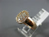 ESTATE WIDE .45 DIAMOND 14KT ROSE GOLD 3D PAVE OVAL CLUSTER LOVE PROMISE RING