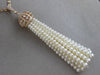 ESTATE EXTRA LARGE 1.50CT DIAMOND & AAA PEARL 18KT ROSE GOLD 3D TASSLE NECKLACE