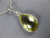 ESTATE 6CT AAA LEMON QUARTZ 14KT WHITE GOLD TEAR DROP PEAR SHAPE BEZEL PENDANT