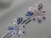 ESTATE LARGE .60CT DIAMOND & AAA SAPPHIRE 14K WHITE GOLD BUTTERFLY STUD EARRINGS