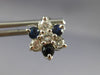 ANTIQUE .95CT DIAMOND & AAA SAPPHIRE 14KT WHITE GOLD STAR BURST EARRINGS #22485