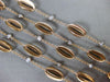 ESTATE LARGE & LONG .80CT DIAMOND 18K TWO TONE GOLD MULTI ROW OVAL LINK BRACELET