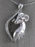 ESTATE .34CT ROUND DIAMOND 14KT WHITE GOLD 3D CLASSIC HAPPY RAM FLOATING PENDANT