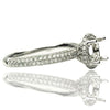 ESTATE .50CT DIAMOND 18KT WHITE GOLD 3 ROW HALO PAVE SEMI MOUNT ENGAGEMENT RING
