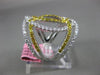 ESTATE LARGE 1.28CT WHITE & FANCY YELLOW DIAMOND 18K WHITE GOLD ANNIVERSARY RING