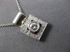 ESTATE .16CT ROUND DIAMOND 14KT WHITE GOLD SOLITAIRE SQUARE HALO PENDANT #19530