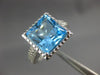 ESTATE LARGE 8.0CT AAA BLUE TOPAZ 14KT WHITE GOLD SOLITAIRE FILIGREE RING #26572
