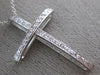 ESTATE LARGE .35CT ROUND DIAMOND 18KT WHITE GOLD 3D CLASSIC CROSS PENDANT #1140