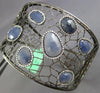 LARGE 15.78CT DIAMOND & AAA SAPPHIRE 18KT BLACK GOLD MULTI SHAPE BANGLE BRACELET