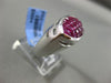 ESTATE WIDE 5.80CT DIAMOND & AAA EXTRA FACET RUBY 18KT WHITE GOLD 3D ETOILE RING