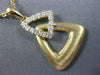 ESTATE LARGE .42CT DIAMOND 18K YELLOW GOLD MATTE & SHINY DOUBLE TRIANGLE PENDANT