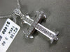ESTATE .20CT DIAMOND 14KT WHITE GOLD 3D CLASSIC FILIGREE MILGRAIN CROSS PENDANT