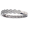 ESTATE LARGE 3.83CT DIAMOND 18KT WHITE GOLD ROUND ETOILE ZIG ZAG BANGLE BRACELET
