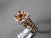 ESTATE LARGE 1.19CT DIAMOND 14K ROSE GOLD SQUARE HALO SEMI MOUNT ENGAGEMENT RING