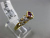 ESTATE .45CT DIAMOND & AAA RUBY 18KT TWO TONE GOLD 3D HEART SHAPE PROMISE RING