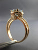 ESTATE LARGE 2.25CT DIAMOND & AAA AQUAMARINE 14KT ROSE GOLD HALO ENGAGEMENT RING