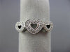 ESTATE .20CT ROUND DIAMOND 14KT WHITE GOLD 3D MILGRAIN THREE HEART LOVE RING