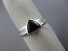 ESTATE 1.62CT DIAMOND & AAA SAPPHIRE 18KT WHITE GOLD 3D TRILLION ENGAGEMENT RING