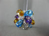 LARGE 4.90CT DIAMOND & MULTI GEM 14KT YELLOW GOLD BUTTERFLY FLOWER CLUSTER RING
