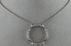 ESTATE LARGE .47CT DIAMOND 18KT WHITE GOLD 3D BAMBOO CIRCLE OF LIFE FUN NECKLACE