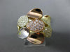 ESTATE LARGE .55CT ROUND DIAMOND 14KT TRI COLOR GOLD CLUSTER TEAR DROP FUN RING